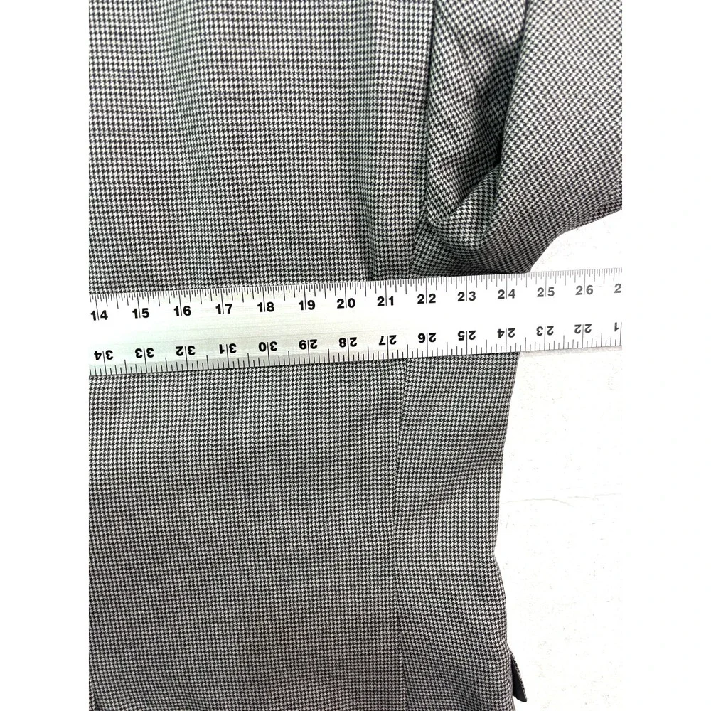 Jos‎ A Bank 46L Black White Houndstooth 100% Wool Blazer Jacket Sport Suit Coat